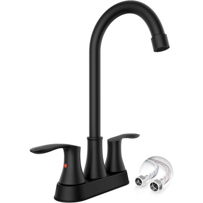 Robinet de bar à fixation sur comptoir 4 pouces, 2 robinets de bar noir mat pour évier, robinet de préparation, lavabo de cuisine utilitaire commercial