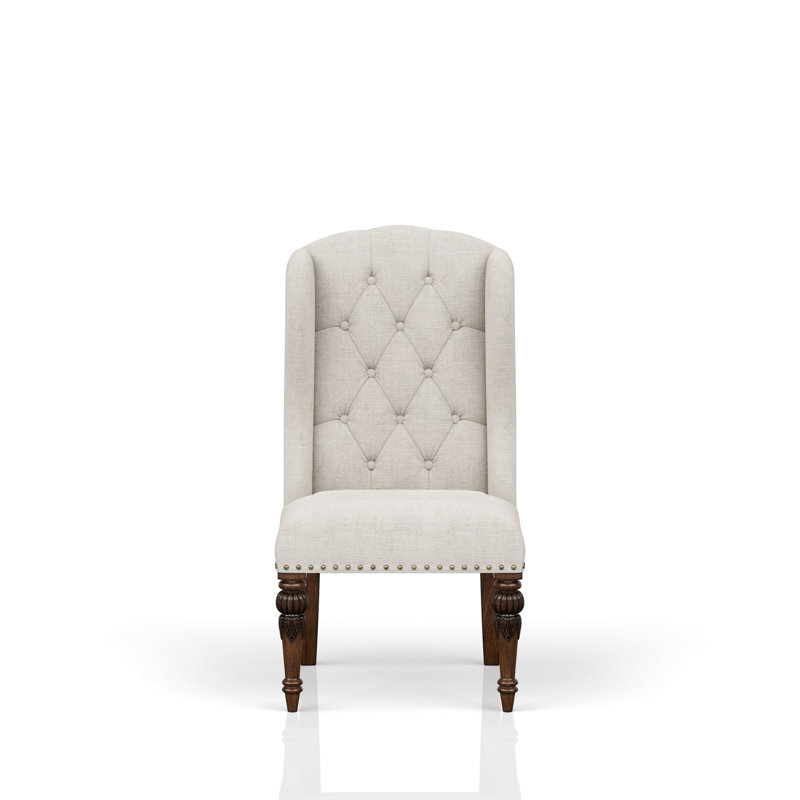 Fauteuil à oreilles rembourré pour l'hôte, gris, avec salle à manger traditionnelle grise stable et résiliente