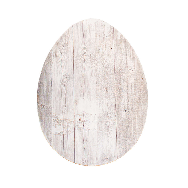 Grand œuf en bois Crumity, Blanc délavé