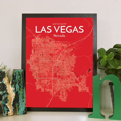 Las Vegas City Map - Unframed Graphic Art Print on Paper
