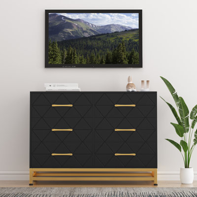 39.4" Modern White 6-Drawer Dresser, Tall Chest of Drawers with Metal Handles & Spacious Top for Bedroom, Living Room or Entryway