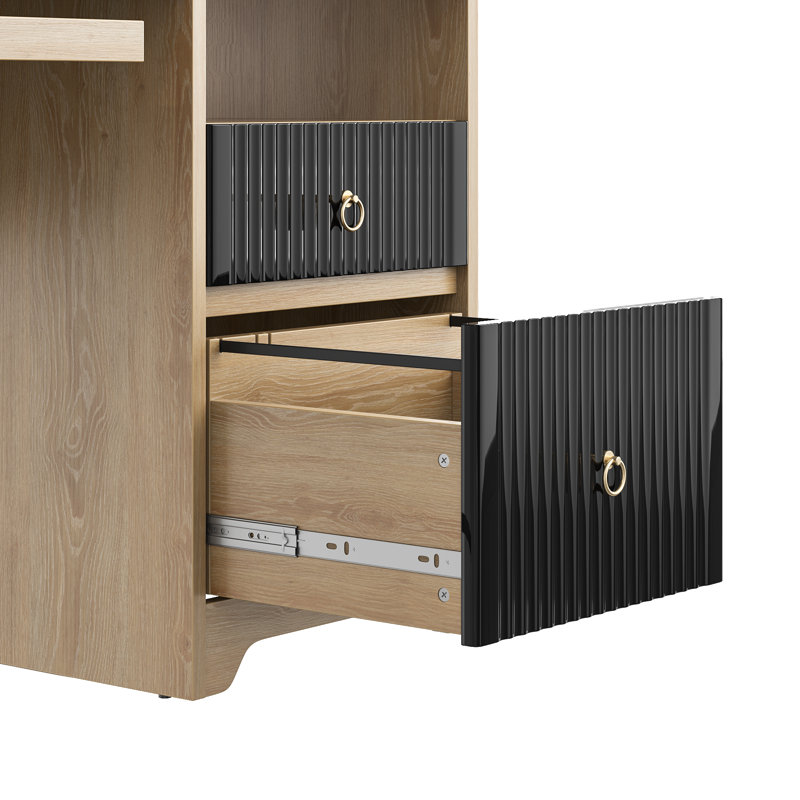 Bureau d'écriture avec plateau pour clavier Labelle, Log/Black