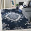 Stone Wash Hand Knotted Wool/Viscose/Cotton Ikat Rug in Indigo-1192303215