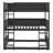 Twin-Sized Three-Tier Rubber Wood Bunk Bed, Fully Equipped With Ladders And Guardrails-478907404
