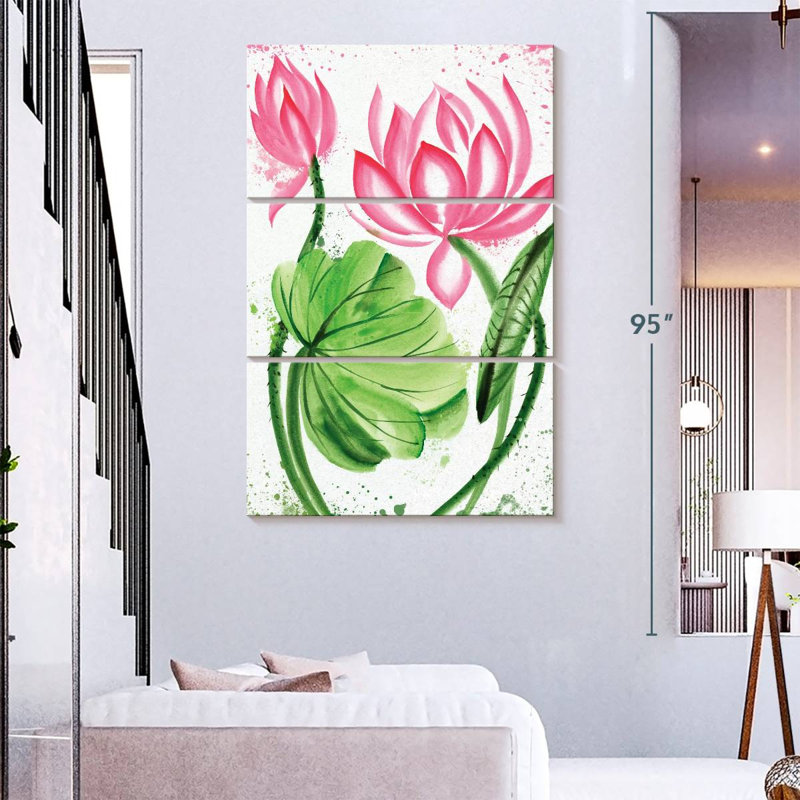 Fleurs de lotus Harnek, H 74 po x l 48 po