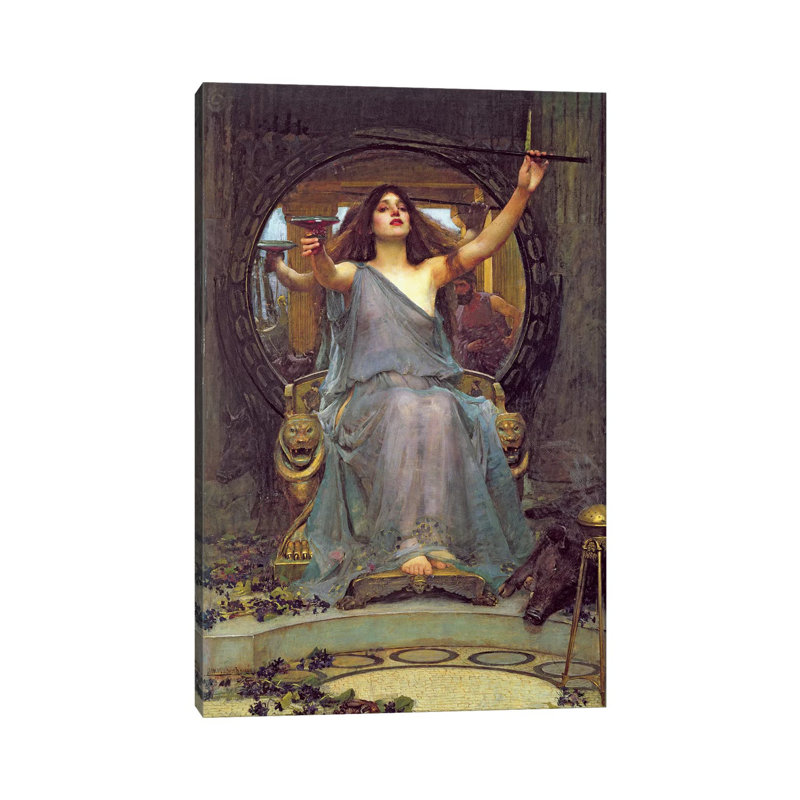 Circe Offering The Cup To Ulysses, 1891 by John William Waterhouse - Painting on Canvas, 66.04cm H x 45.72cm W x 3.81cm D
