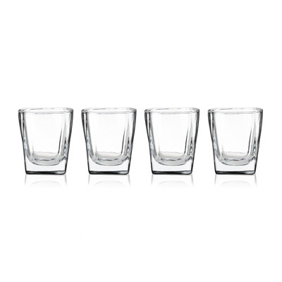 Ensemble de 4 verres à liqueur carrés de 1,5 oz