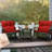 Blue 3 Piece Outdoor Patio Set With Cushions-Rocking Chair for Balcony, Lawn and Porch-516452466