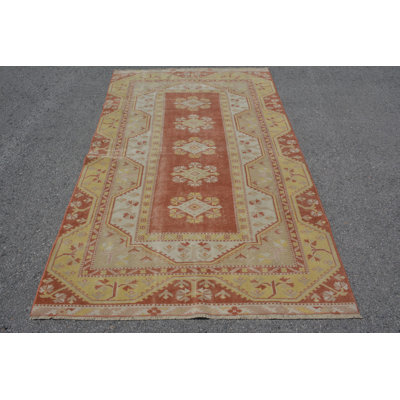 Oushak Rug, Red Flatweave Rug, 4.6x7.8 ft Area Rugs, Vintage Rug, Modern Rugs, Turkish Rugs