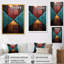 Carreaux de chevron bleu et rouge Elegance II - art mural abstrait-822439951-822439963