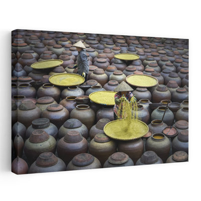 Golden Bean Harvest Rustic Traditional Wall Art