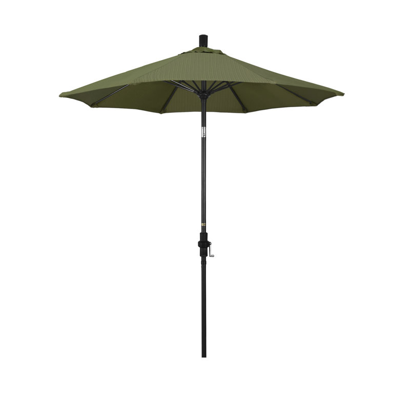 Parasol de marché 7 pi 6 po Judston, Bleu marine-oléfine, Noir mat, Oléfine