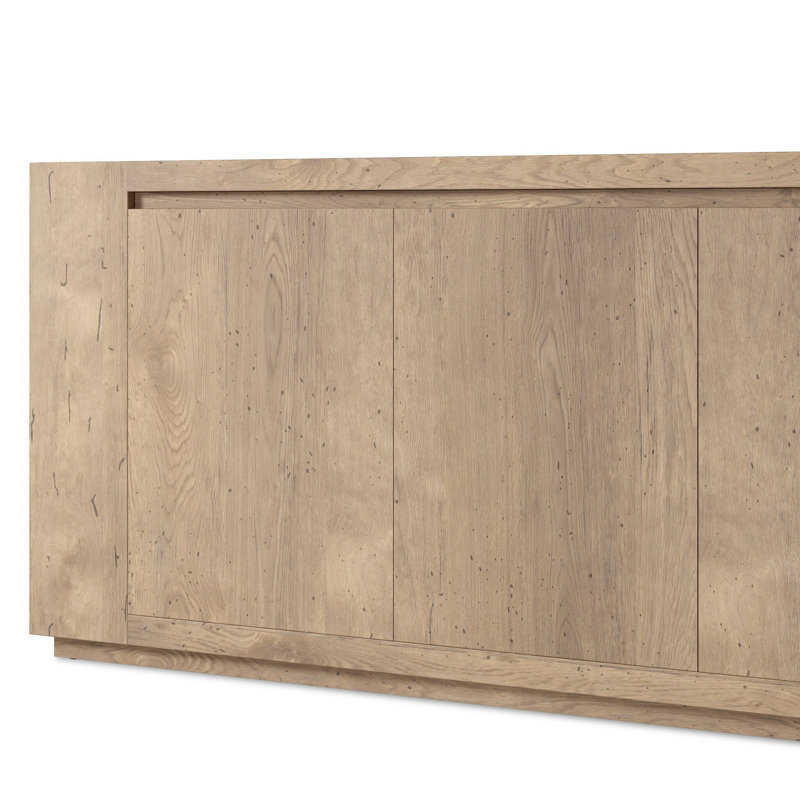 Trumann 94.5" Wide Sideboard, Whitewash Rustic Wormwood Oak