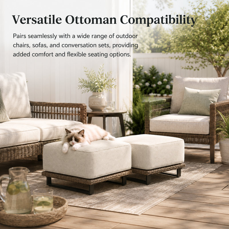 Patio Ottomans For Conversation Sofa Set (Set of 2)