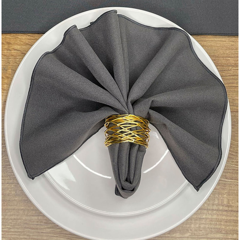 Atara Polyester Solid Colour Square Napkin, Dark Grey