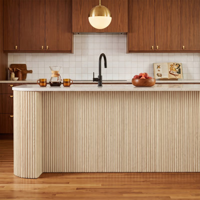 84.4" x 42" Flexible Fluted Semi-Circle Acoustic Wall paneling for Interior Wall Décor (24.64 Sq.ft./Case)
