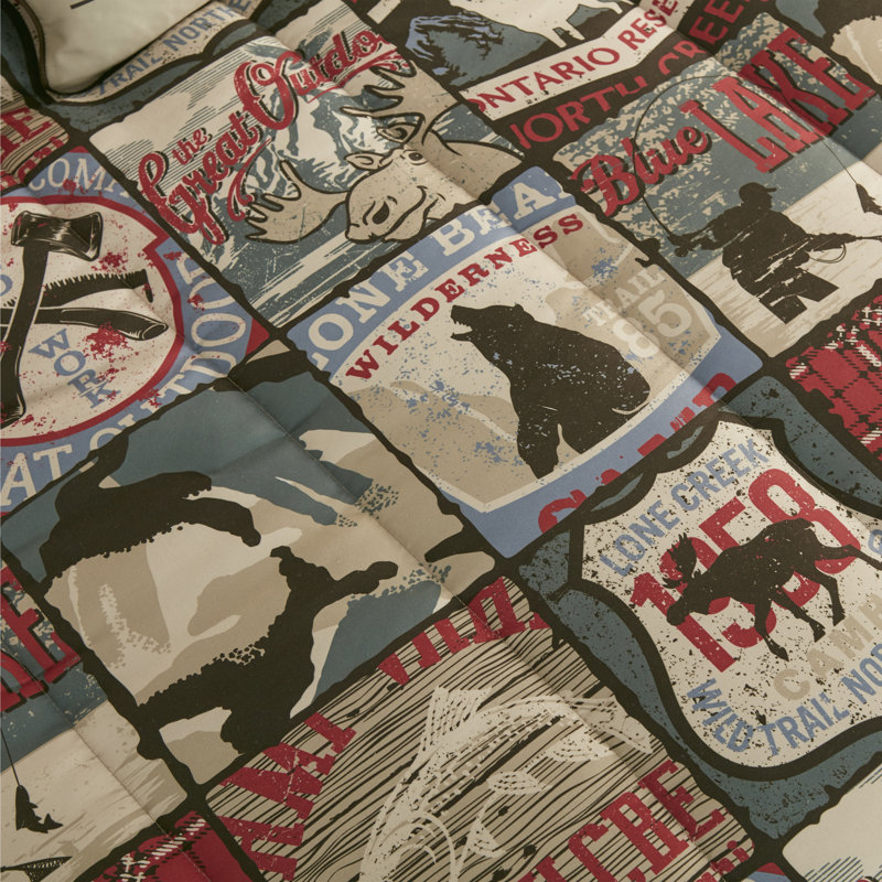 Your Lifestyle by Donna Sharp The Great Outdoors 3PC Queen Lodge Comforter Set, Queen Comforter + 2 Standard Pillowcases