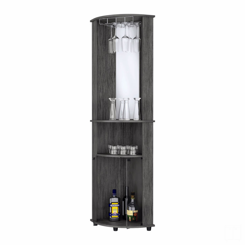 Bar 3 tablettes, Gris foncé / Blanc