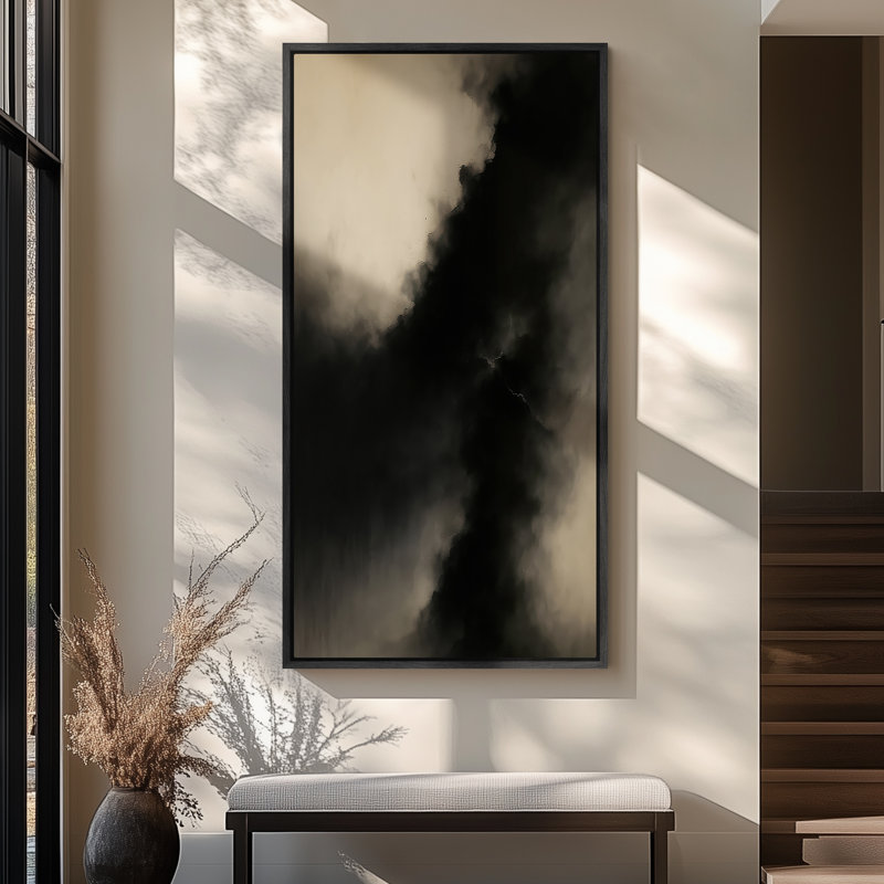 Très grand art mural rétro encadré pour art classique, Noir, H 60 po x l 30 po