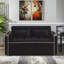 Canapé-lit convertible polyvalent en 3 longueurs, en velours moderne, avec lit escamotable et dossier réglable, port USB, cendrier et support de téléphone pivotant.-1278060100