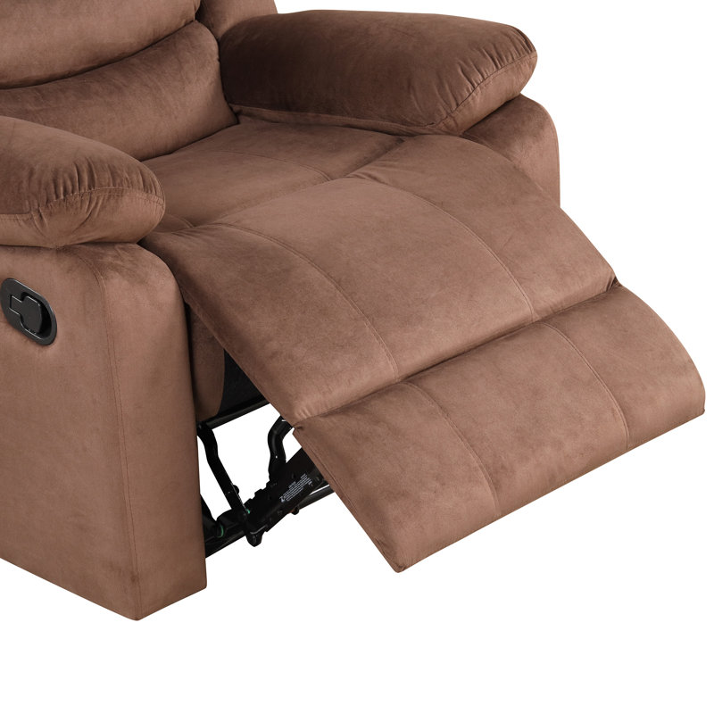  Fauteuil inclinable manuel rembourré avec accoudoirs rembourrés 36 po, Brun