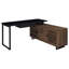 Bureau d'ordinateur en L 60 pouces Gwinn - noir et noyer