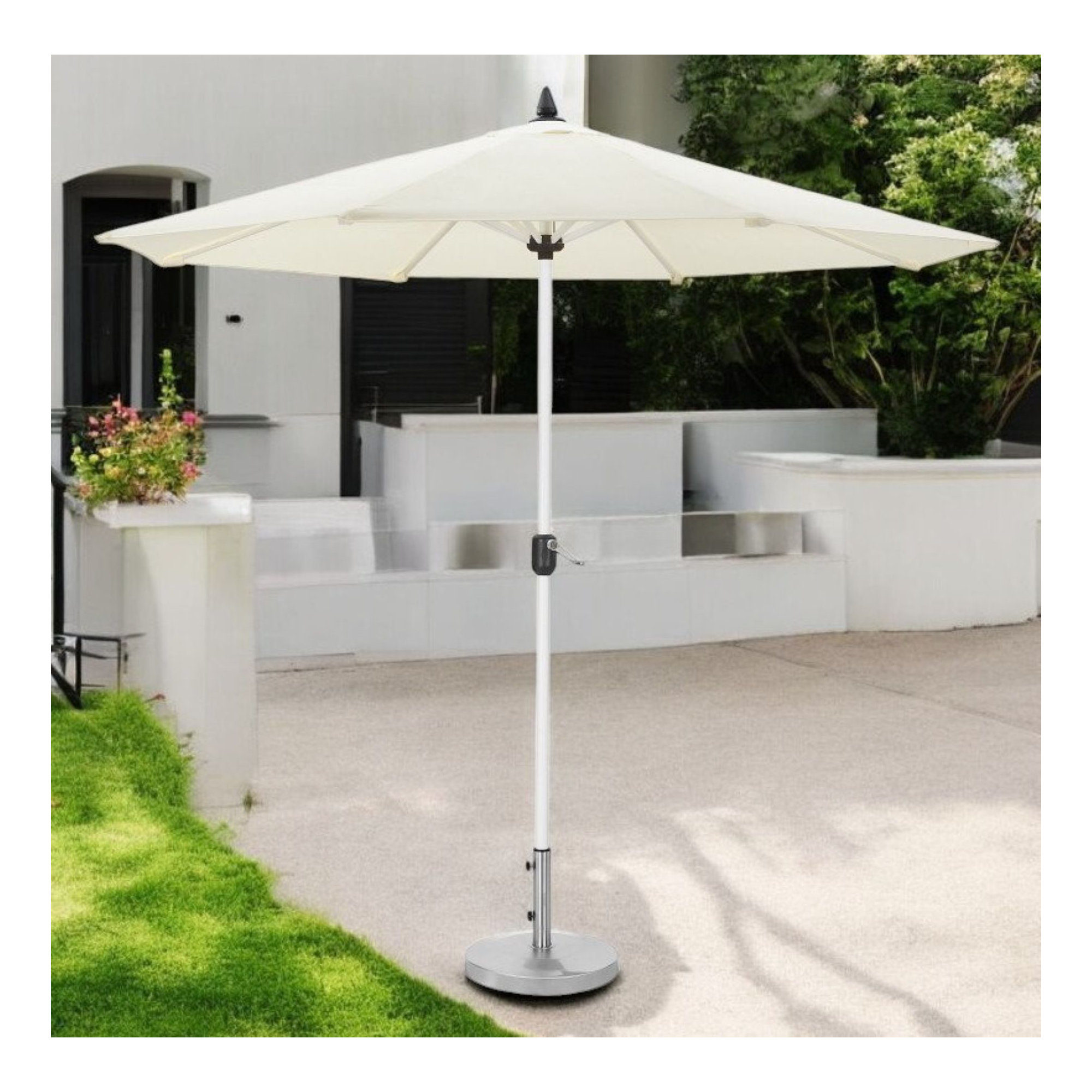 Aynura 108'' Outdoor Umbrella, White