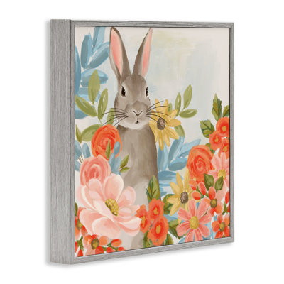 «Bunny parmi les fleurs», estampe numérique, design par Cat Thurman Designs