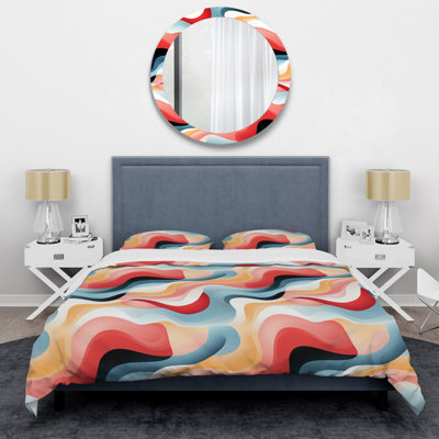 Minimalist Abstraction VII - Geometric Duvet Cover Set - Microfiber Polyester