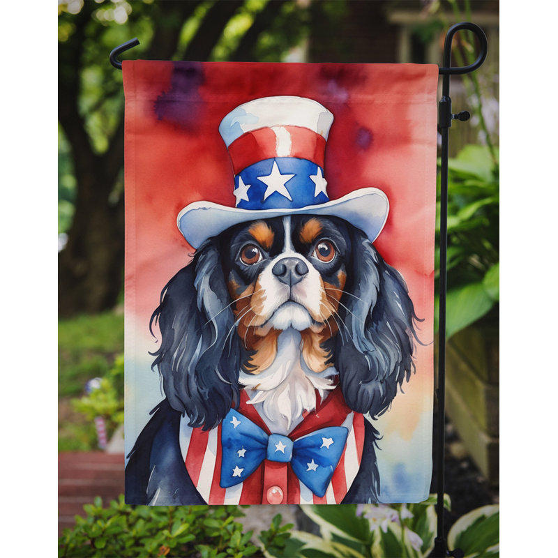 Drapeau patriotique du jardin américain, Black/Red Cavalier Spaniel