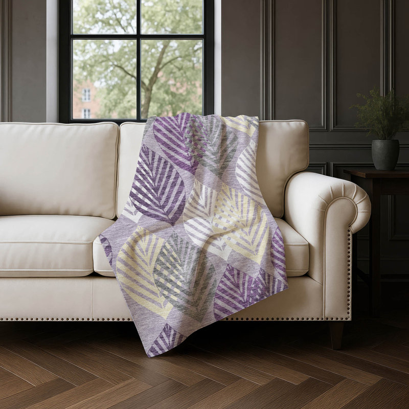 Jeté floral Sherpa ASB744 Addison, Floral mauve