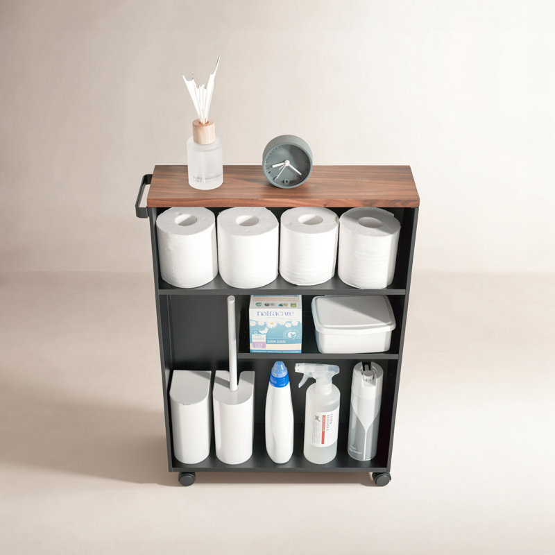 Chariot utilitaire de salle de bain Yamazaki, Noir