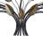 Metal Long Scrolled Leaf Brown Wall Decor with Weathered Patina Accents