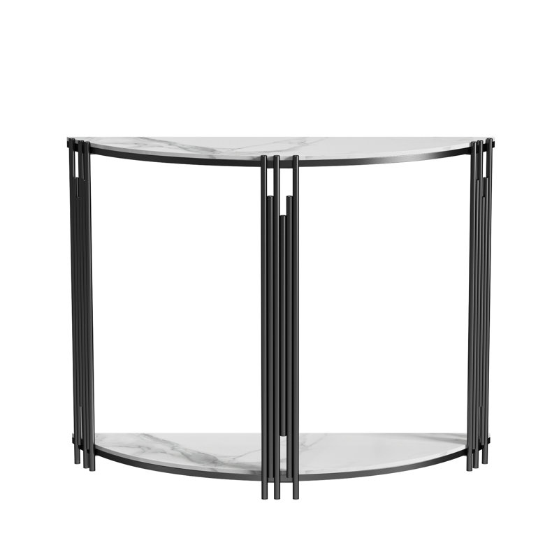 Ancuta 100cm Marble Top Console Table, Black
