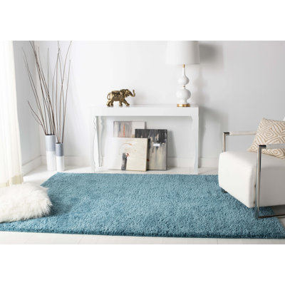Jiang Shag Turquoise Area Rug