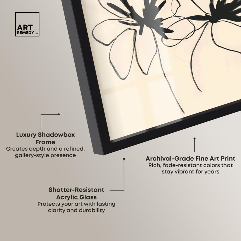 Fleurs de Calligray, Noir, H 21 po x l 17 po