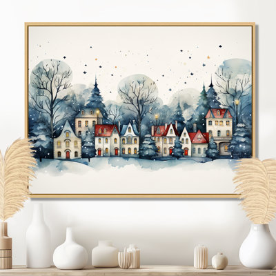 «Christmas Village In Winter I - Winter Landscape», art mural