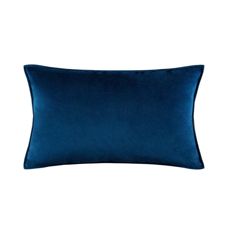  Housse et insert de coussin carré en velours, Bleu marine, H 14 po x l 20 po x P 1 po
