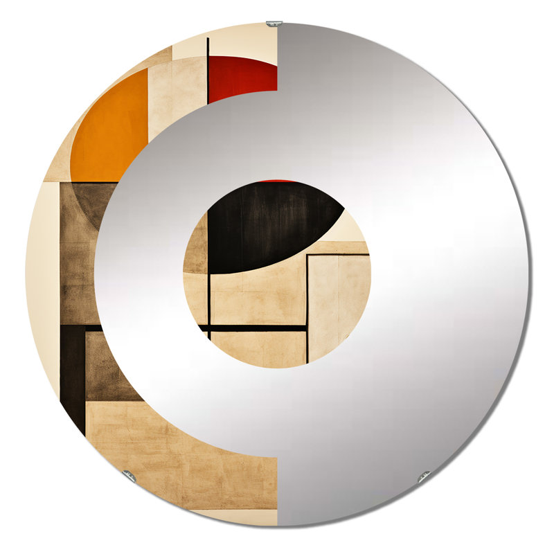 Ellensburg - Miroir mural demi-cercle, 23,6 po x 23,6 po