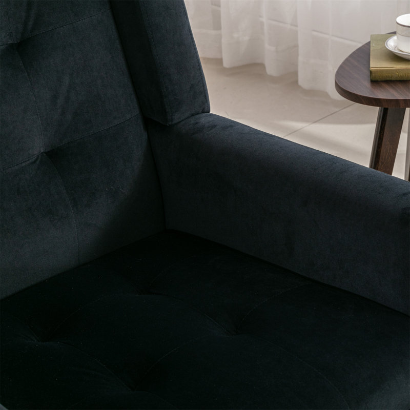 Fauteuil d'appoint Bolanle, Velours noir