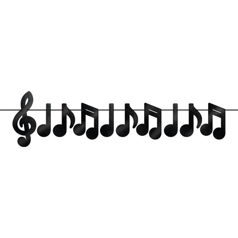 Banderole de notes de musique en feuille