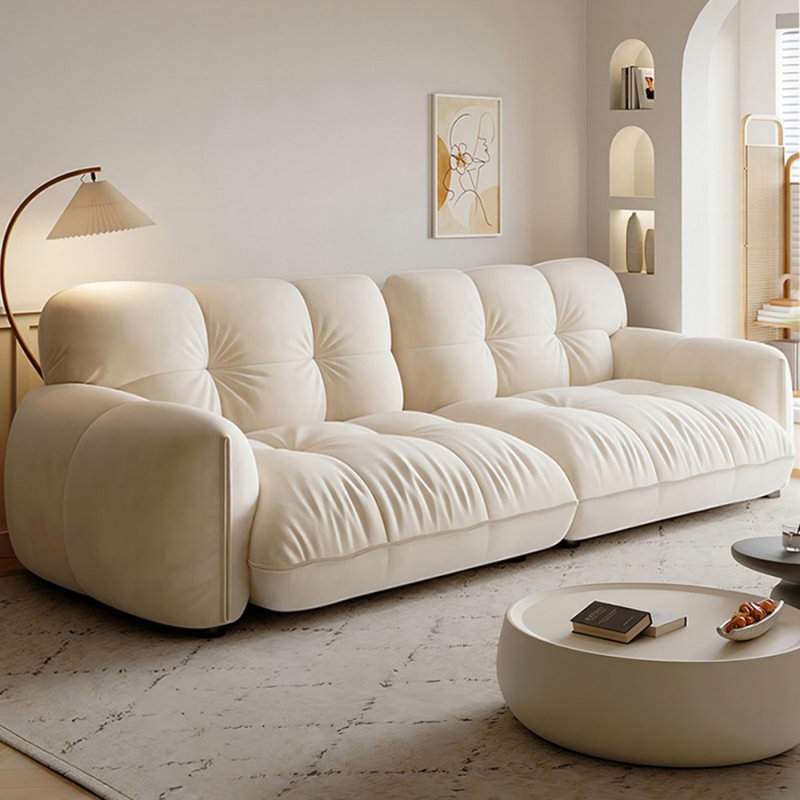White 100% Polyester Modular Sofa cushion Loveseat, Blanc