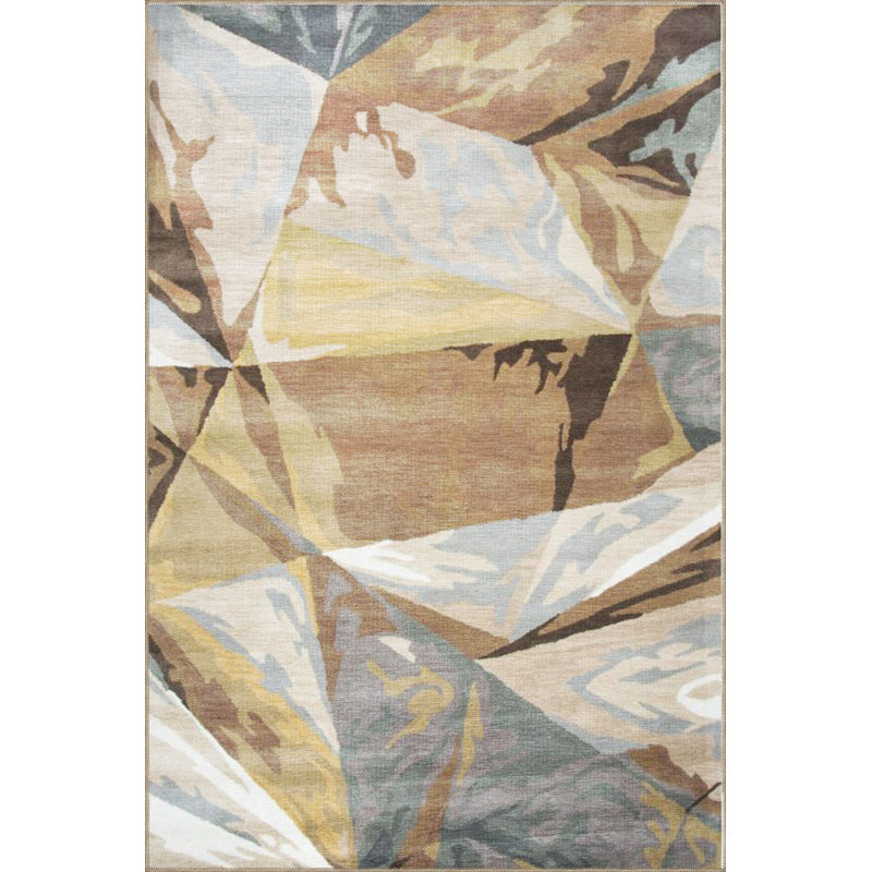 Tapis tissé abstrait à motifs abstraits, Sous-tapis carré 3 pi 3 po inclus
