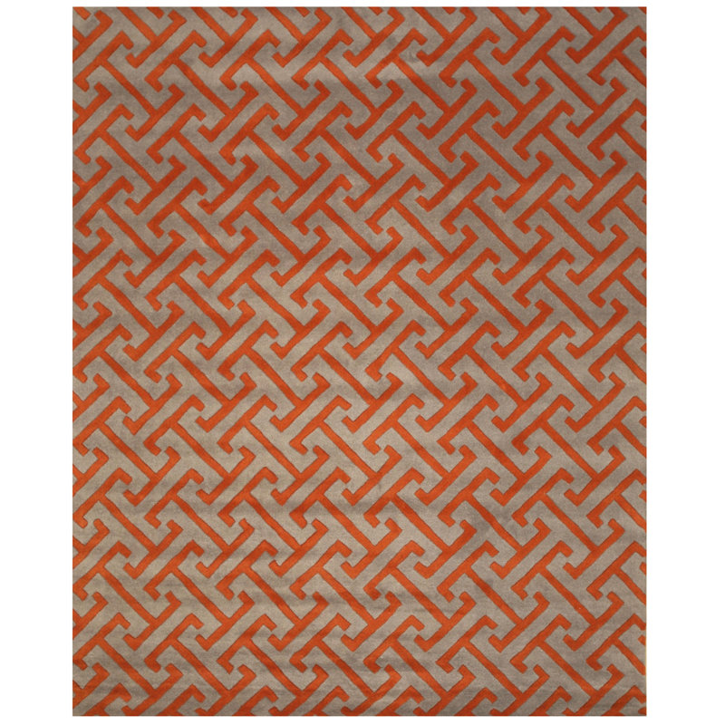 Tapis gris confortable en laine touffeté à la main Celia, Rectangle de 5 pi x 8 pi