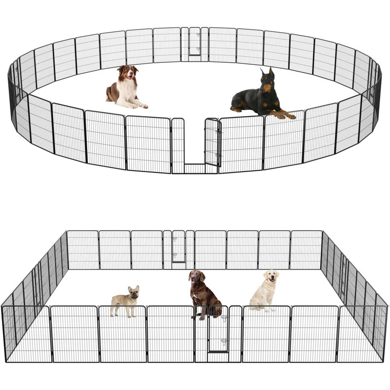 8 Panel Metal Dog Playpen with Lockable Durable Door 40" H Exercise Heavy Duty Metal Dog cage Indoor Outdoor Pet Fence for Large Medium Small Pets