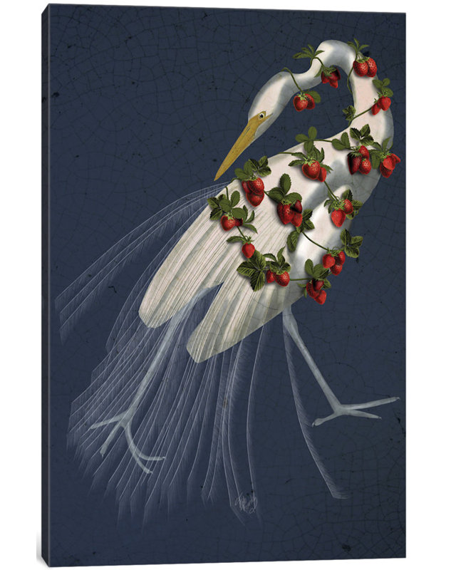 «Bound White Heron», impression sur toile, H 18 po x l 12 po x P 1,5 po, Toile tendue, Pas de tapis