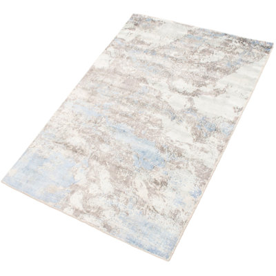 Suazo One-of-a-Kind 5' X 7'8" 2010s Viscose Area Rug in Light Gray