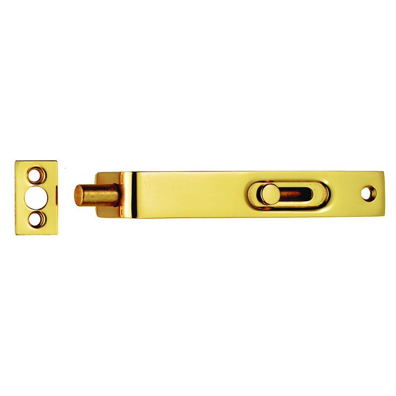 Flush Bolt Sunk Slide, Polished Brass