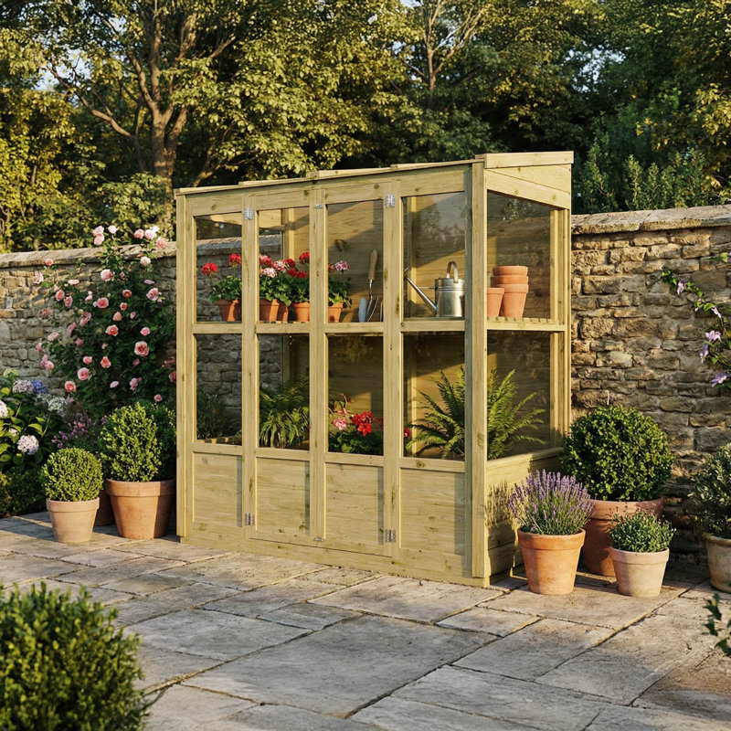 Mercia 6 x 3ft Traditional Tall Wall Greenhouse, No