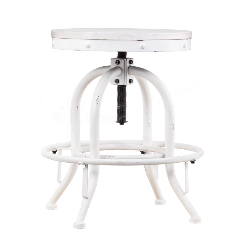Tabouret pivotant à hauteur réglable avec design rustique et industriel